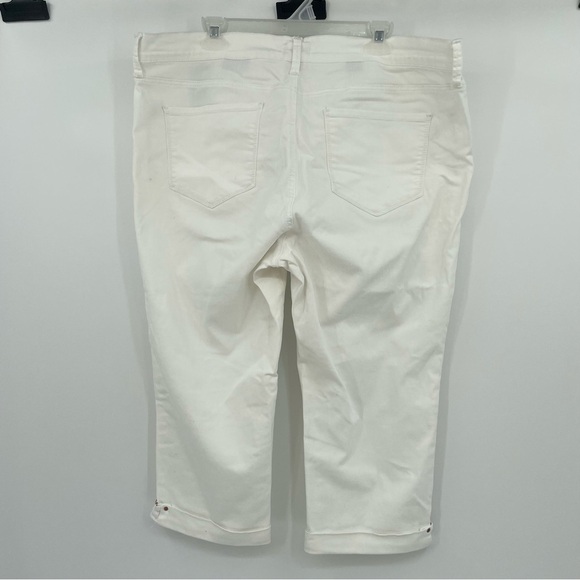 Not Your Daughter's Jeans | Cropped White Jeans with Jeweled Detail – Size 18W - Picture 4 of 10